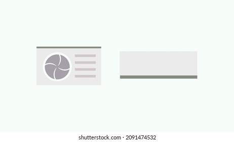 Flat design indoor and outdoor ac units - Vector