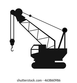 flat design industrial crane icon vector illustration