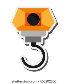 flat design industrial lifting hook icon vector illustration