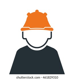 flat design industrial worker icon vector illustration