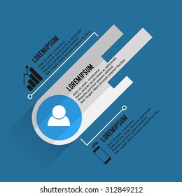 Flat design info graphic with icon and long shadow