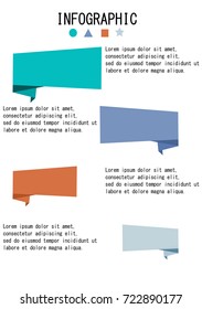 Flat design infographic, colorful stripes vector, business chart or symbol