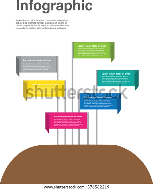 Flat Design Infographic Flag Pole Concept Stock Vector (Royalty Free ...