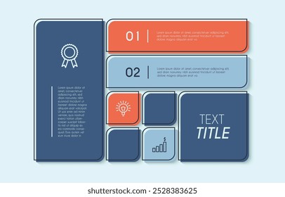 Flat design infographic, table of contents, flow charts, presentations, web sites, banners.