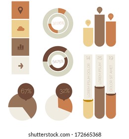 Flat design infographic template in beige gamut