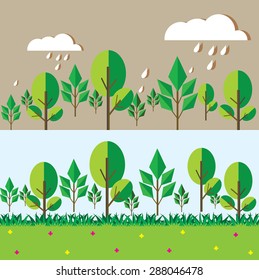 flat design infographic with tree element
