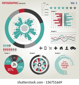 Flat design Infographics elements set 