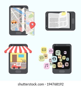 flat design - infographics mobile application
