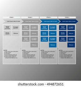 Plantilla de infografía de diseño plano con la interfaz de usuario de iconos de línea empresarial. Icono para estadísticas o presentación. Ilustración vectorial Eps10.