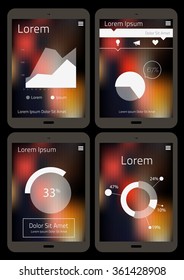 Flat design infographics template, on trendy blurred background