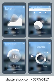 Flat design infographics template, on trendy blurred background