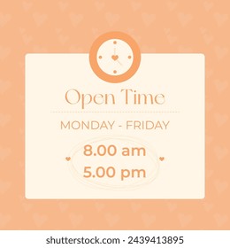 Flat design Instagram post collection, opening hours of your business