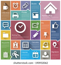 Flat design interface icon set 6  .Illustration eps10