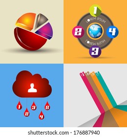 Flat Design Interface template for infogrphics, social media concept, devices mockups and so on.
