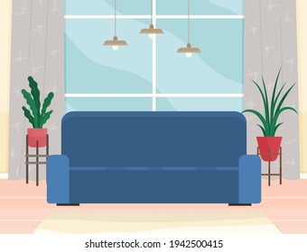 Flat design interior. Planning and arrangement of furniture in apartment. Living room. Home lifestyle. Style house