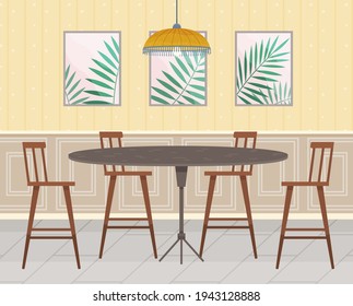 Flat design interior. Planning and arrangement of furniture in apartment. Living room. Home lifestyle. Style house