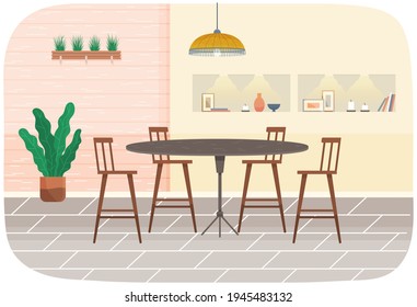 Flat design interior. Planning and arrangement of furniture in apartment. Living room. Home lifestyle. Style house