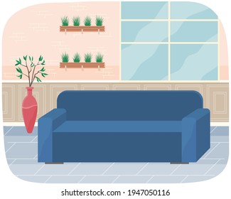 Flat design interior. Planning and arrangement of furniture in apartment. Living room. Home lifestyle. Style house