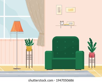 Flat design interior. Planning and arrangement of furniture in apartment. Living room. Home lifestyle. Style house
