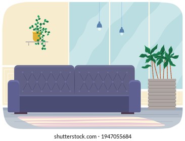 Flat design interior. Planning and arrangement of furniture in apartment. Living room. Home lifestyle. Style house