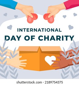 flat design international day of charity concept illustration