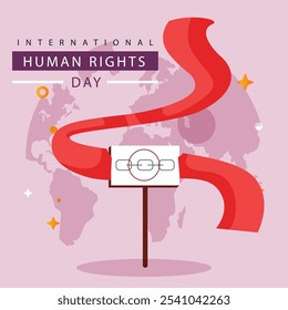 Día internacional de los derechos humanos con diseño plano	