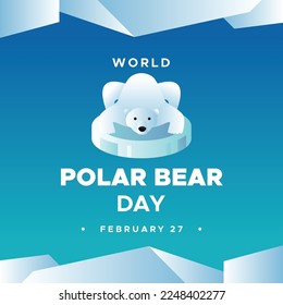Flat Design International Polar Bea Day Background For International Moment