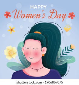 Flat design international women's day illustration
