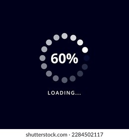 Flat design of internet page loading progress at 60% loaded. Design for websites and projects. Graphic resources.