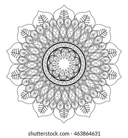 flat design intricate mandala icon vector illustration