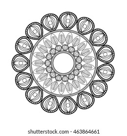 flat design intricate mandala icon vector illustration