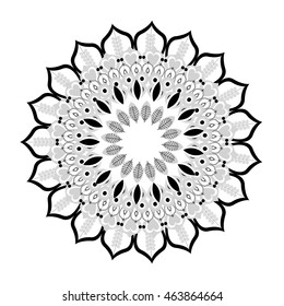 flat design intricate mandala icon vector illustration
