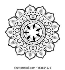 flat design intricate mandala icon vector illustration