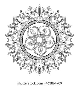 flat design intricate mandala icon vector illustration