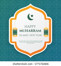 Flat design islamic new year theme. - Vector.