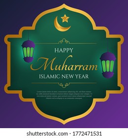 Flat design islamic new year theme. - Vector.
