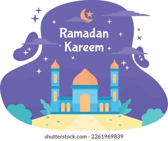 Flat design Islamic Special Ramadan for your Web Design, Social Media Design, F;ayer, Banner, Greeting card etc