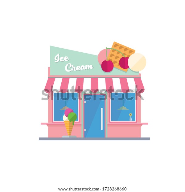 Flat Design Isolated Ice Cream Parlor Stock Vector (Royalty Free ...