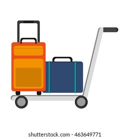 flat design isolated luggage icon vector illustration