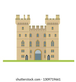 Icono vector aislado de diseño plano del Castillo de Windsor, Berkshire, Reino Unido