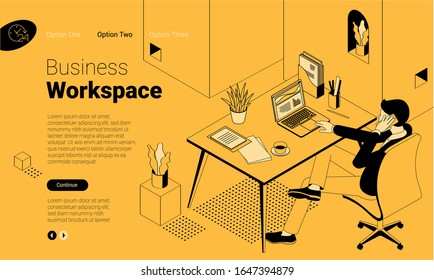 Flat design isometric landing page vector concept for financial and marketing consulting, business and data analysis. Flat design vector template for web banner, web page and mobile app.