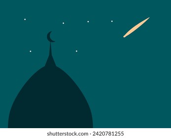 Flat design isra mi'raj vector illustration