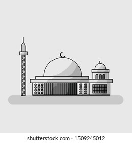 Flat Design Istiqlal Mosque in Jakarta