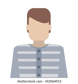 flat design jail inmate icon vector illustration