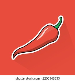 Flat Design of Jalapeno, can be use as Sticker, Logo, and Poster