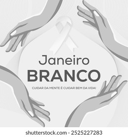 Flatdesign janeiro branco Illustration mit Händen und Band