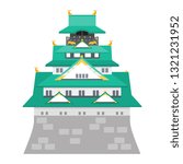 Flat design, Japanese castle, Vector Illustration
