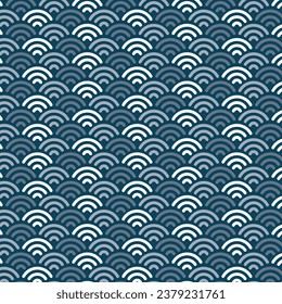 flat design japanese wave pattern design