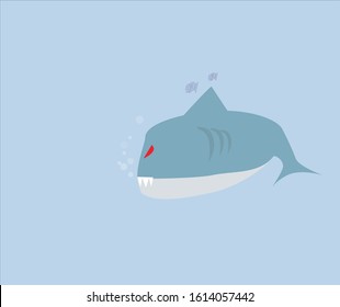Flat design for jaws cartoon
