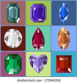 Flat design. Jewellery set